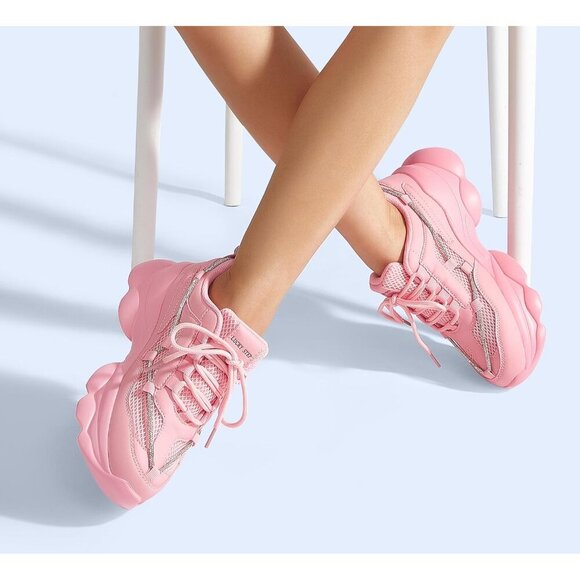 Women's 90s Chunky Sneakers Rope Platform Casual Thick Rave Walking Shoes Pink - Picture 6 of 9